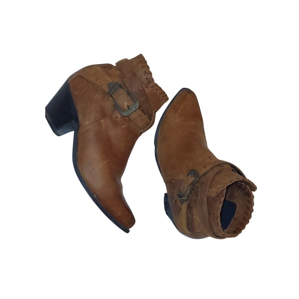 Y2K Dingo Leather Natural Brown Western / Cowboy Ankle Boots - 8M